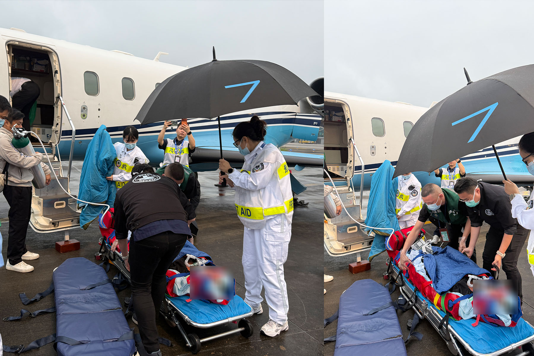 Patient transfer to private medical aircraft